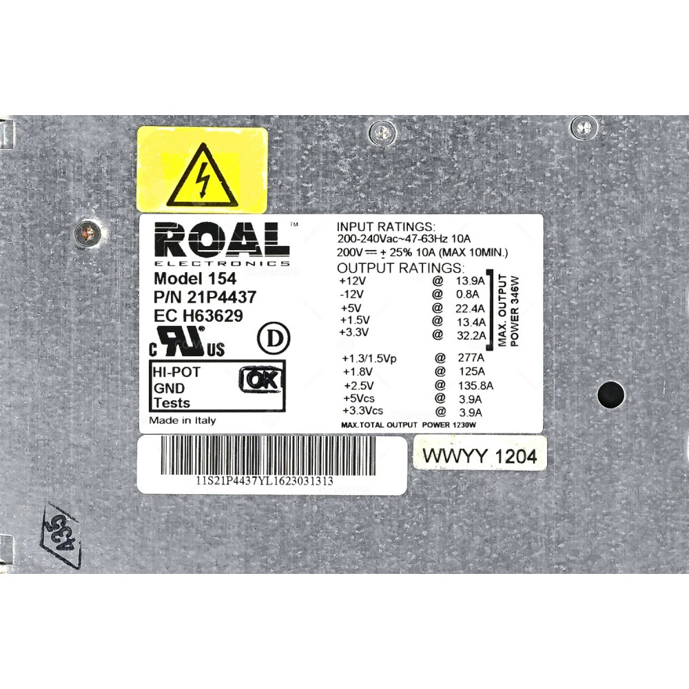 21P4437 IBM 346W POWER SUPPLY FOR IBM 7038-6M2 POWER 650